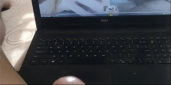 my girlfriend sees me watching porn and masturbates