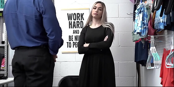 sexy teen hides stolen underwear under her hijab